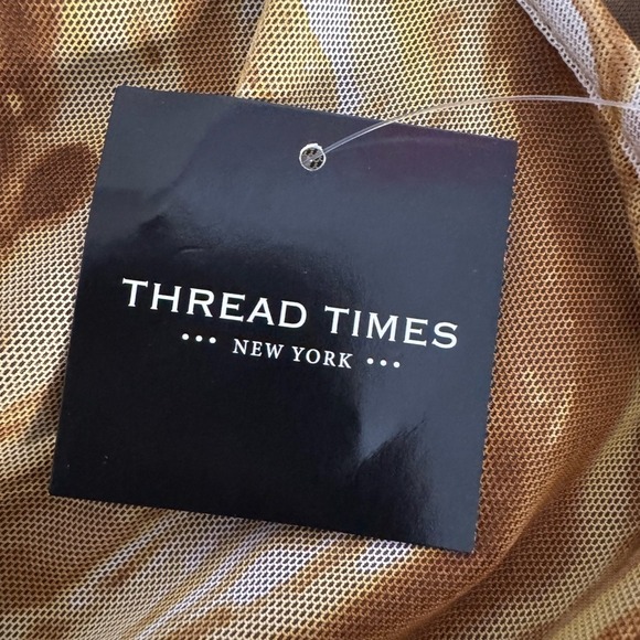 Thread Times New York Brown Marble Mesh Ruched Bodysuit NWT 3X - Picture 3 of 4